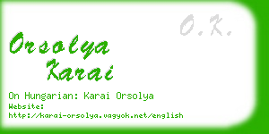 orsolya karai business card